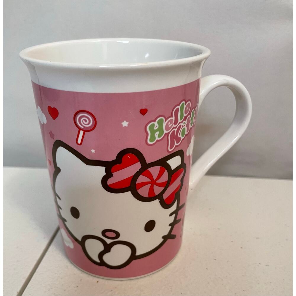Hello Kitty 2012 Ceramic mug Sanrio inc Pink‎ Candy Theme Lollipop coffee tea